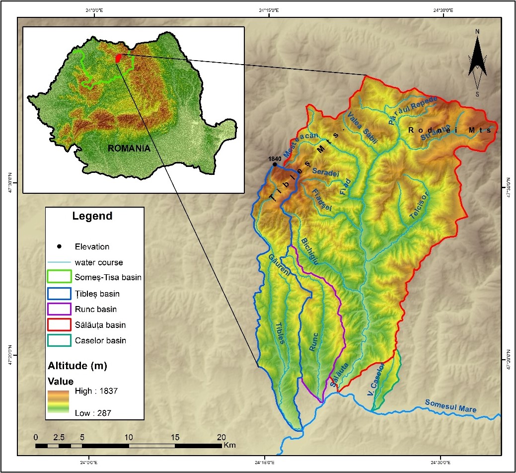 An Evaluation of Lidar, EU-DEM and SRTM-Derived Terrain Parameters for Hydrologic Applications in Țibleș and Rodnei Mountains (Romania)